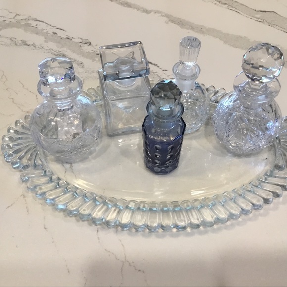 European Crystal Bottles & Tray - Picture 12 of 14